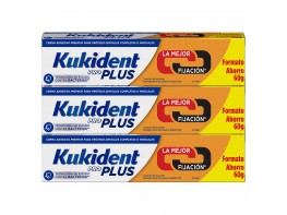 Kukident pack Proplus adhesivo para prótesis dentales doble acción 3x60g