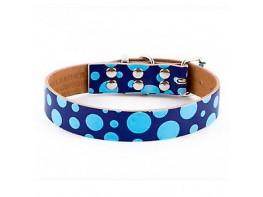 Petuky collar antiparasitario estampado lunar azul XL