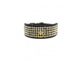 Collar cristales 5 filas negro talla 20