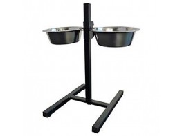 Papillón soporte regulable + 2 comederos 21 cm