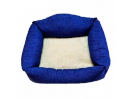 Siesta cama azul cojin borreguito 70 cm
