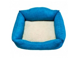Siesta cama turquesa con cojín de borreguito 70cm.