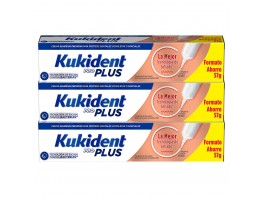 Kukident pack Pro Plus crema adhesiva prótesis sin sabor 3x57g