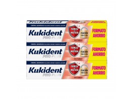 Kukident pack Pro Plus crema adhesiva prótesis sin sabor 3x57g