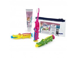 Kin Cepillo de viaje cocodrilo + Pasta dental infantil 1u + 25ml