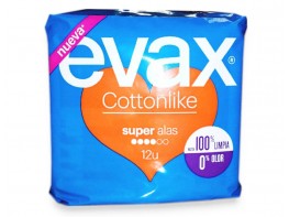 Evax compresas cottonlike super alas 12und