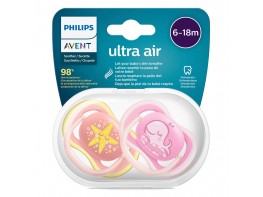 Avent chupete ultra air decorado 6-18 niña