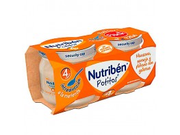 Nutribén Potito Introducción a la merienda: Frutas y galletas. 2x120g