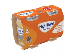 Nutribén Potitos plátano, mandarina, pera y galleta 2x190g