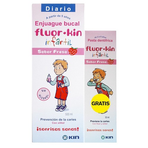 Fluorkin infantil enjuague fresa 500 + pasta 50 Fluorkin infantil enjuague fresa 500 + pasta 50