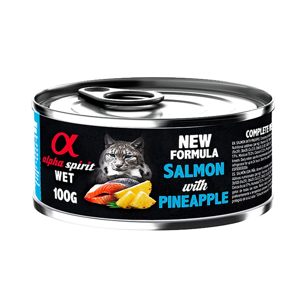 Alpha Spirit lata para gatos de salmón y piña 6 x 200g Alpha Spirit lata para gatos de salmón y piña 6 x 200g