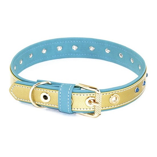 Artleather collar piedras turquesa oro 45cm