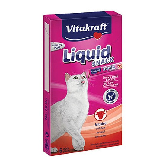 VitaKraft Cat Snack líquido de ternera para gatos. Caja de 6 unidades VitaKraft Cat Snack líquido de ternera para gatos. Caja de 6 unidades