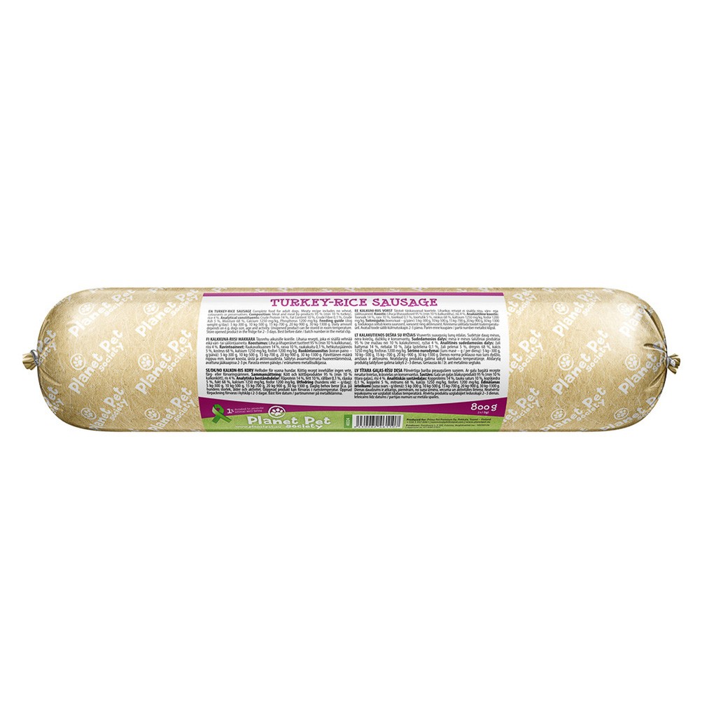 Planet Pet Pps turkey-rice sausage 800 g Planet Pet Pps turkey-rice sausage 800 g