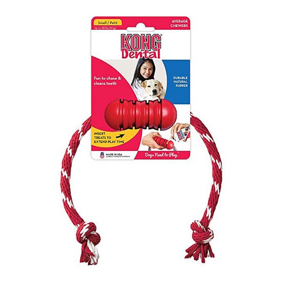 Dental kong with a rope-small Dental kong with a rope-small