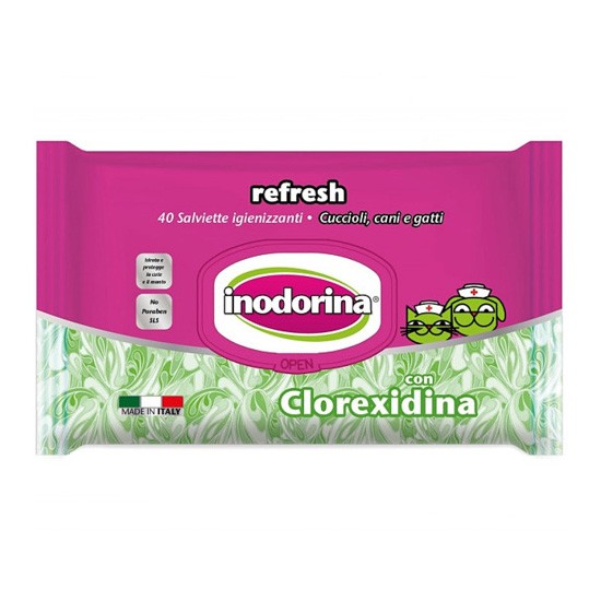 Inodorina refresh clorexidina 40 pzas Inodorina refresh clorexidina 40 pzas