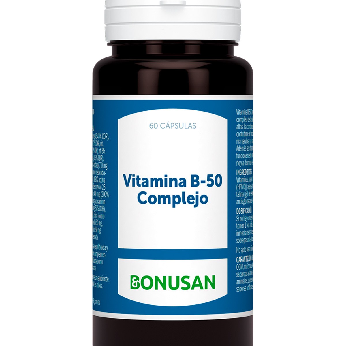 COMPLEJO VITAMINA B 50 60 CÁPSULAS BONUSAN COMPLEJO VITAMINA B 50 60 CÁPSULAS BONUSAN