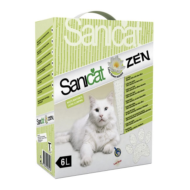 Sanicat Active flor de loto blanco, arena para gatos 6l Sanicat Active flor de loto blanco, arena para gatos 6l