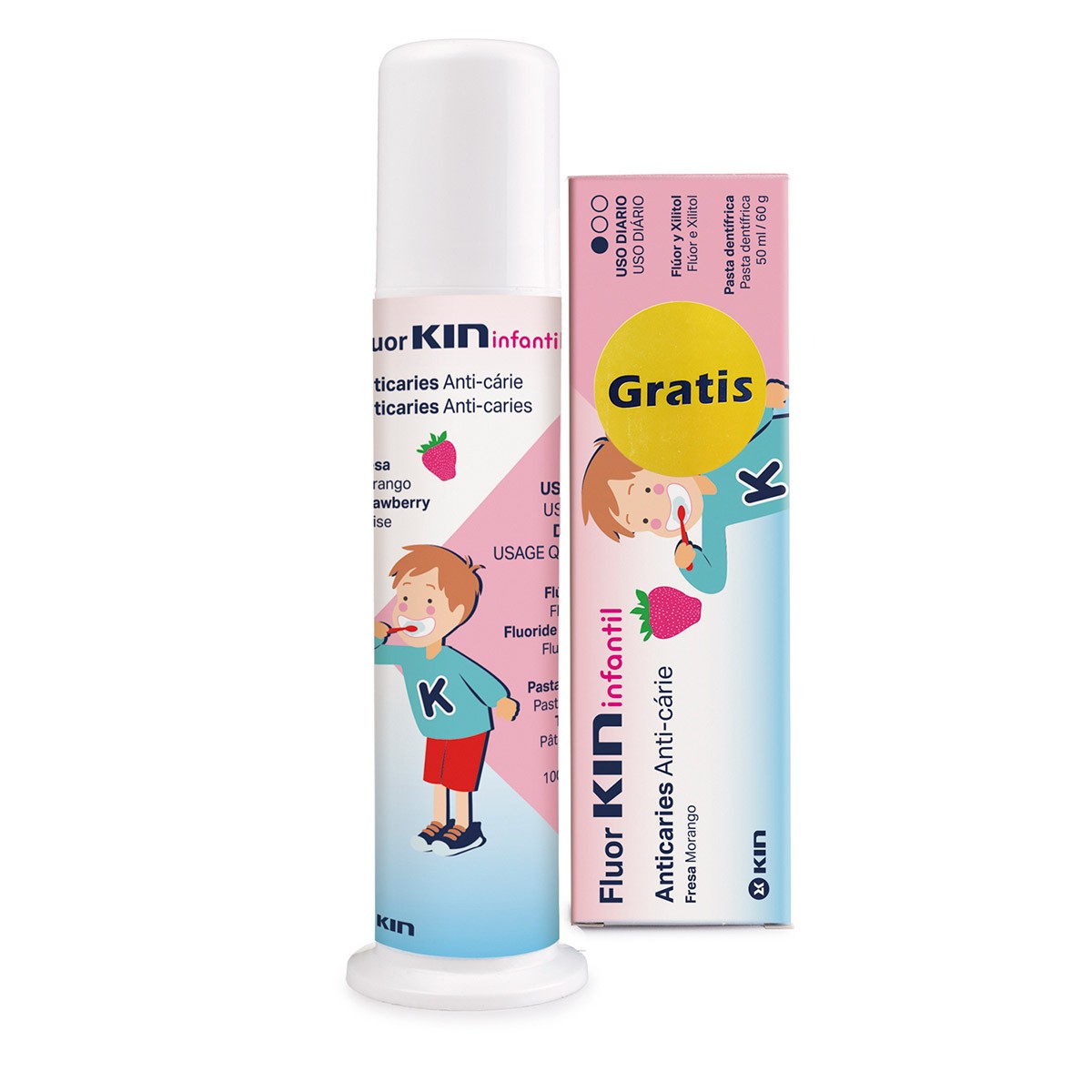 Fluorkin Infantil pasta dental fresa + dosificador 50ml