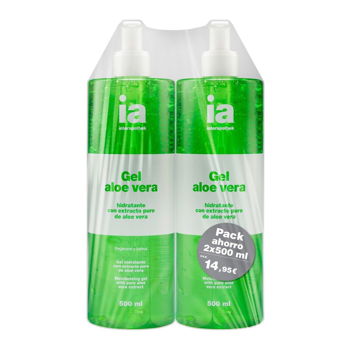 Interapothek Pack duplo gel aloe vera puro 500 ml