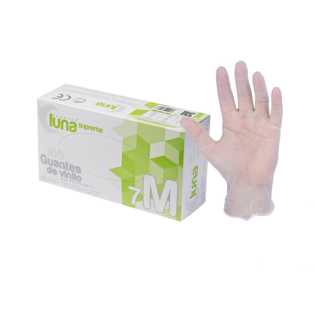Luna guantes de vinilo sin polvo talla S 100u Luna guantes de vinilo sin polvo talla S 100u