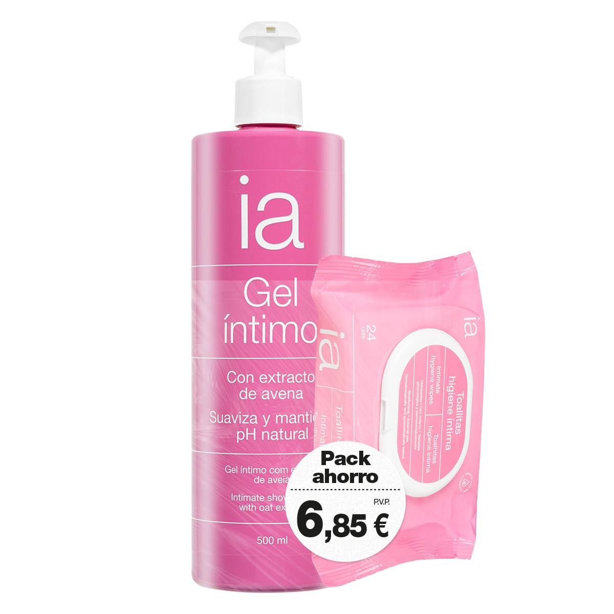 Interapothek pack íntimo gel 500ml + toallitas 24uds Interapothek pack íntimo gel 500ml + toallitas 24uds