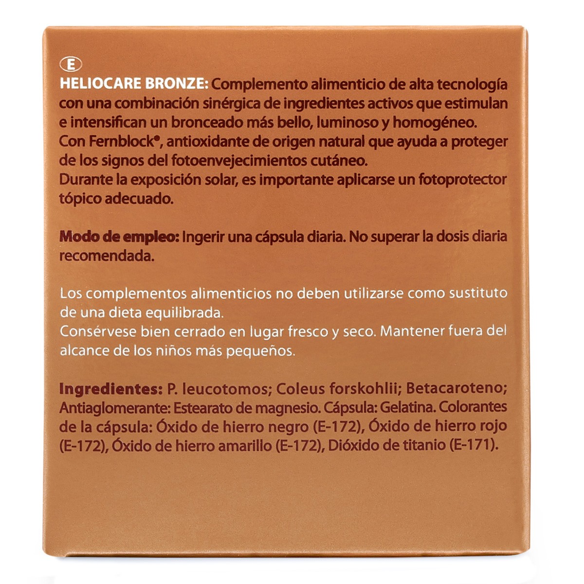 Heliocare oral bronze 30 cápsulas Heliocare oral bronze 30 cápsulas