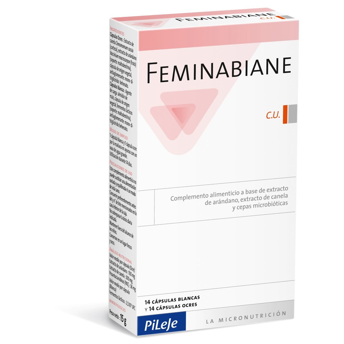 Feminabiane Pileje feminabiane confort urinario 14 cápsulas
Feminabiane Pileje feminabiane confort urinario 14 cápsulas