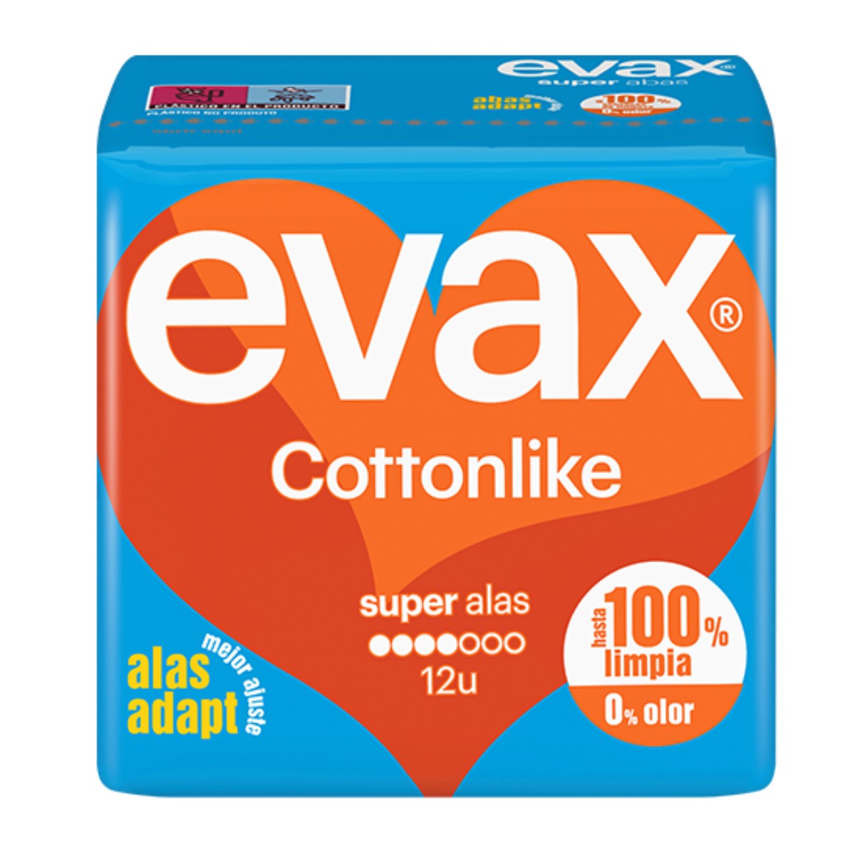 Evax compresas cottonlike super alas 12und