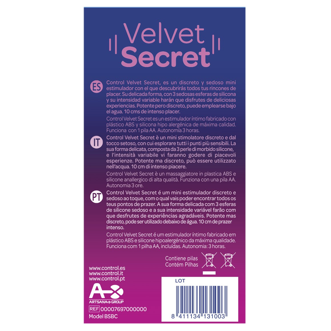 Control Velvet secret mini estimulador