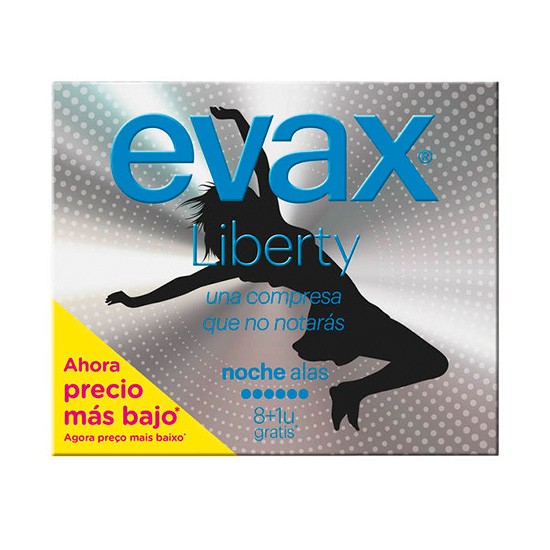 Evax Liberty noche compresas con alas 9u Evax Liberty noche compresas con alas 9u
