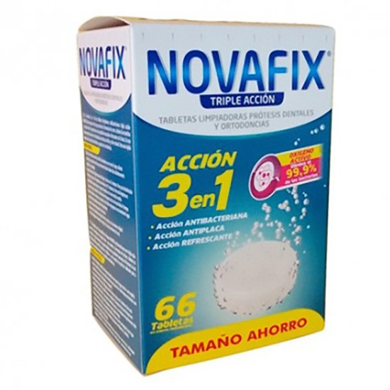 Novafix tabletas limpiadoras triple acción de 66 unidades Novafix tabletas limpiadoras triple acción de 66 unidades