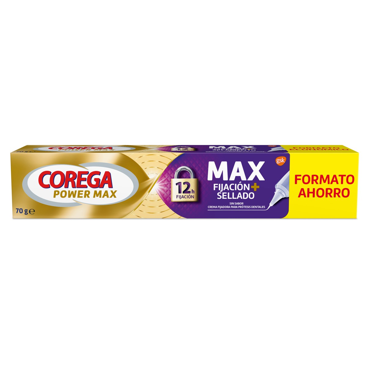 Corega máxima fijación + sellado para prótesis dentales 70g Corega máxima fijación + sellado para prótesis dentales 70g