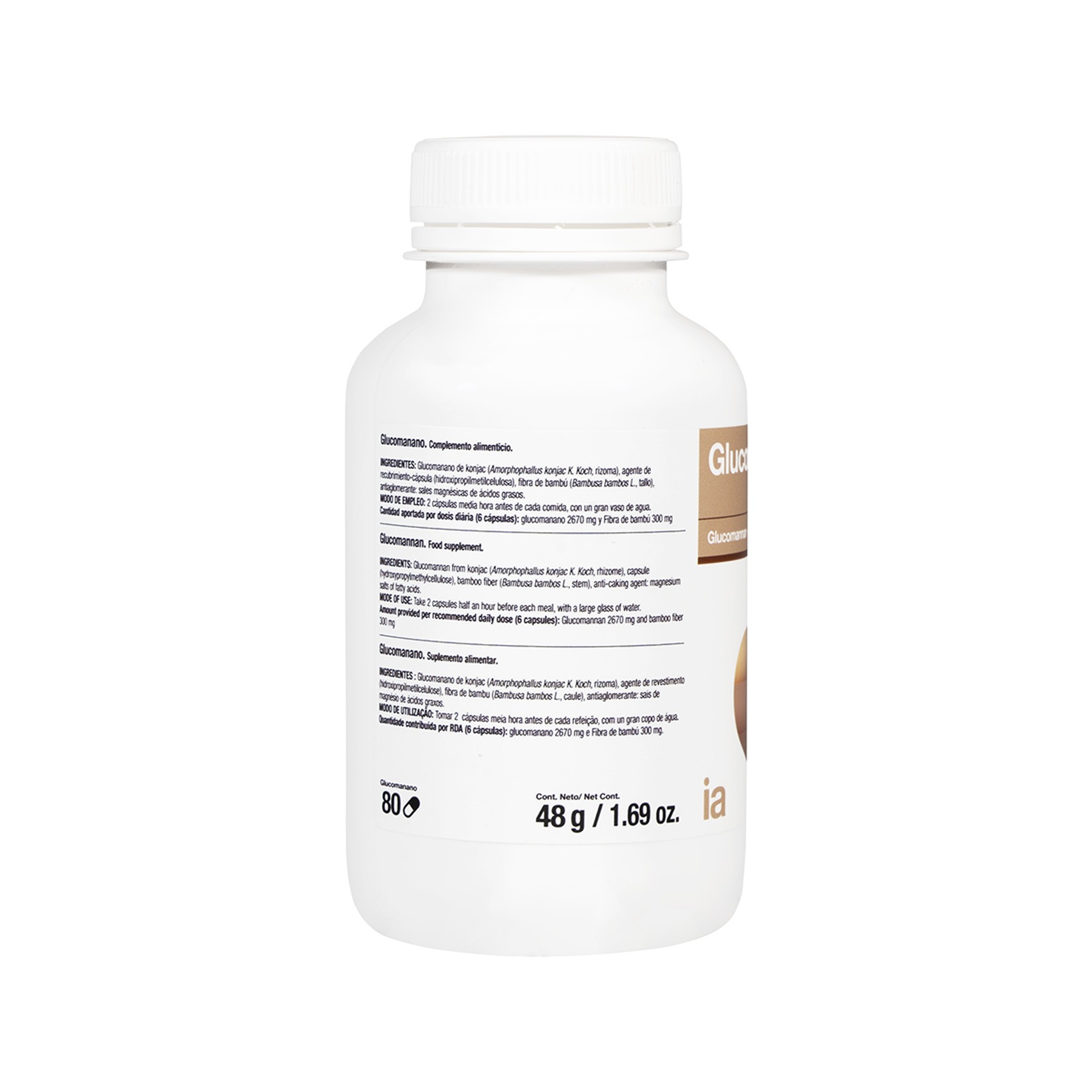 Interapothek glucomanano 80 cápsulas Interapothek glucomanano 80 cápsulas