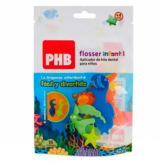 PHB Flosser Infantil aplicador de hilo dental 16u PHB Flosser Infantil aplicador de hilo dental 16u