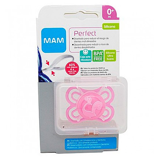 Mam baby chupete rosa silicona perfect 0+ Mam baby chupete rosa silicona perfect 0+