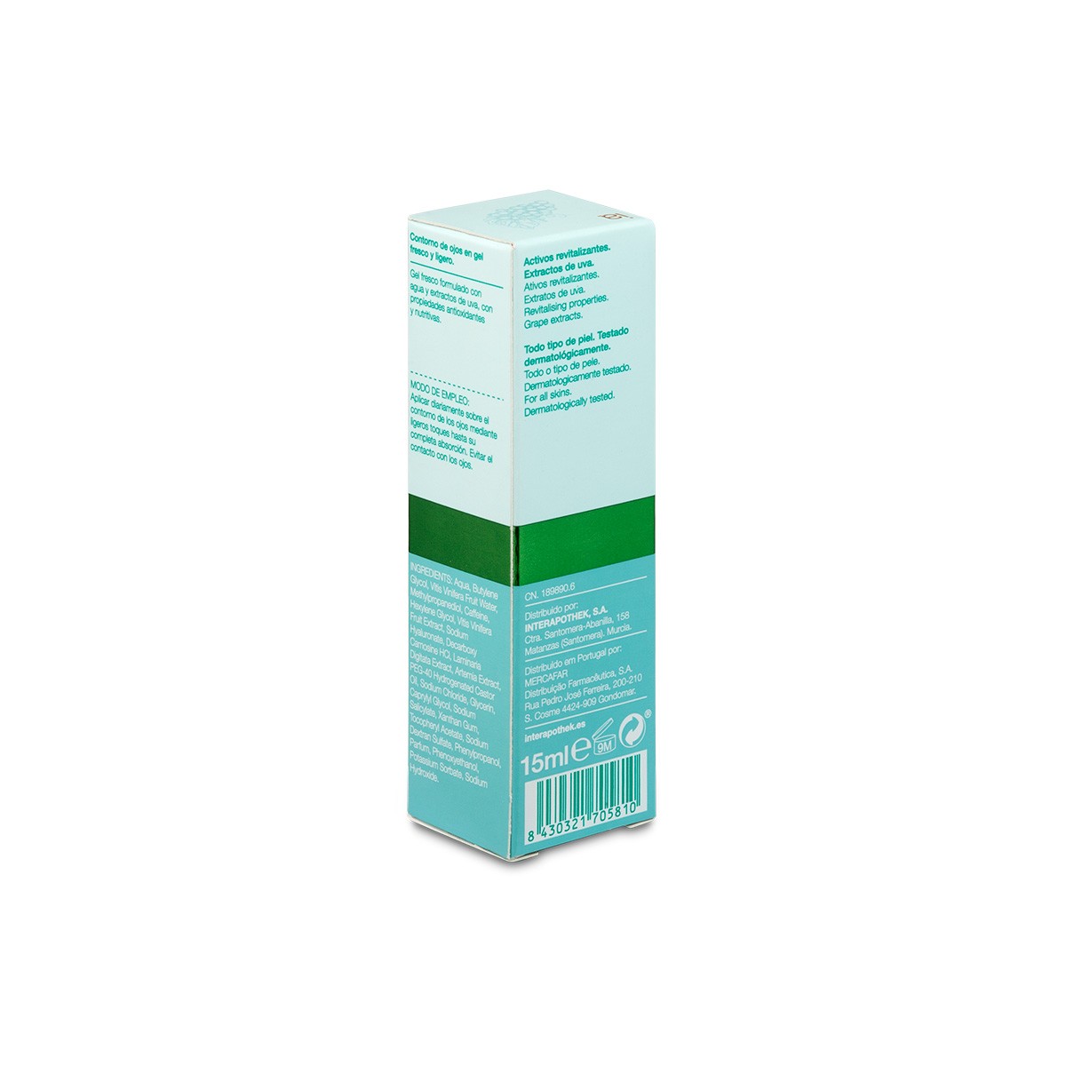 Interapothek contorno ojos agua uva 15ml Interapothek contorno ojos agua uva 15ml