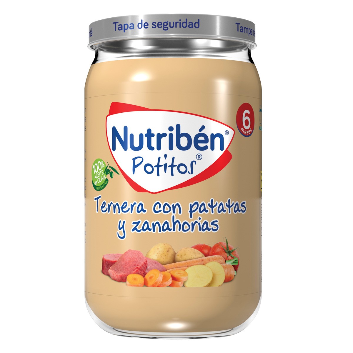 Nutribén Potito ternera con patatas, judias verdes y zanahoria 235gr Nutribén Potito ternera con patatas, judias verdes y zanahoria 235gr
