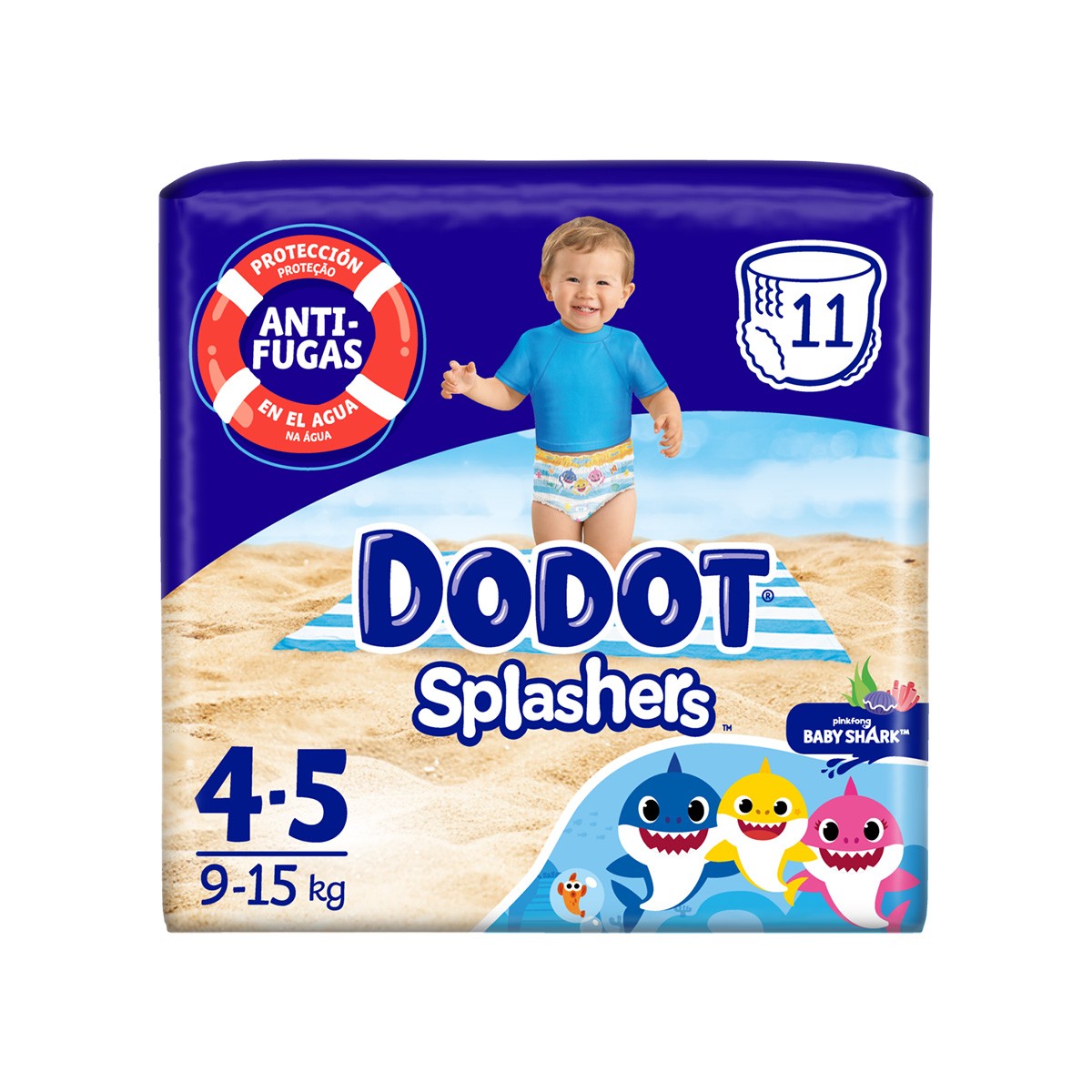 Dodot Pañal splashers T/4 9-15kg 11uds Dodot Pañal splashers T/4 9-15kg 11uds