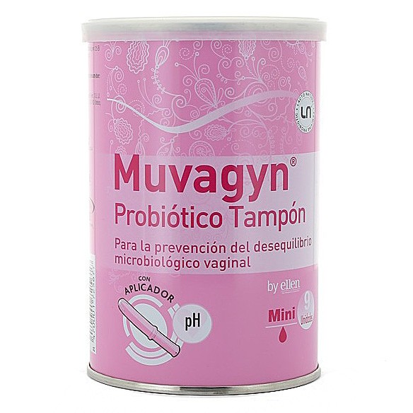 Muvagyn tampón probiótico mini con aplicador 9u Muvagyn tampón probiótico mini con aplicador 9u