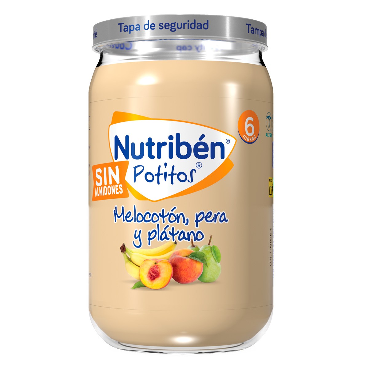 Nutribén Potitos melocotón, pera y platano 235g