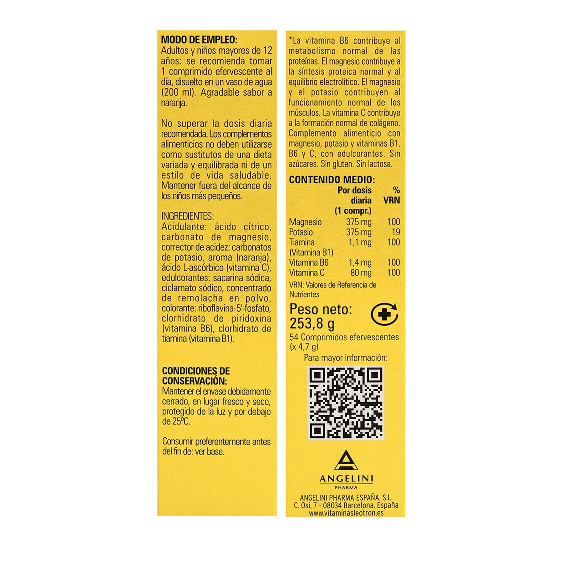 Leotron Magnesio Potasio 54 comprimidos efervescentes Leotron Magnesio Potasio 54 comprimidos efervescentes