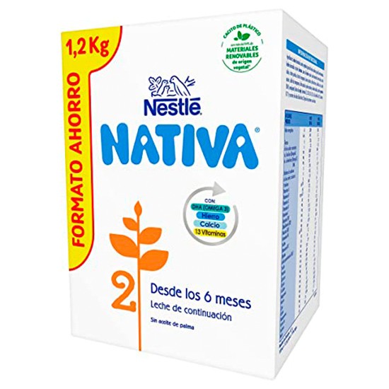 Nestlé NATIVA 1 Leche para bebés de 0 a 6 meses en polvo, fórmula