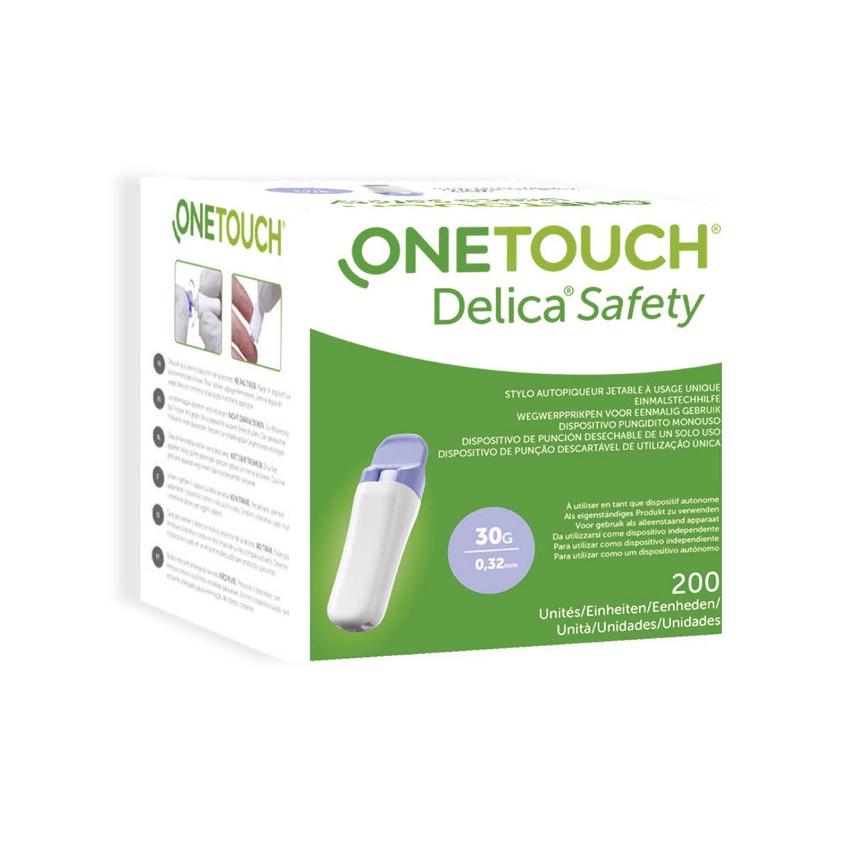 One Touch Delica Safety lancetas 200u One Touch Delica Safety lancetas 200u