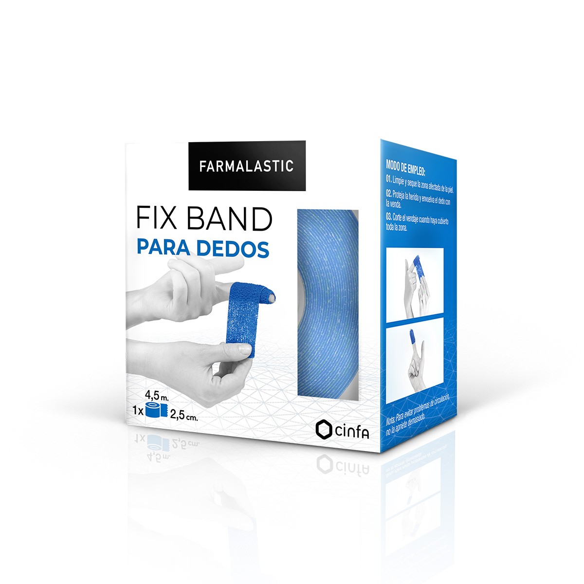 Cinfa Farmalastic fix band para dedos 4,5x2,5cm Cinfa Farmalastic fix band para dedos 4,5x2,5cm