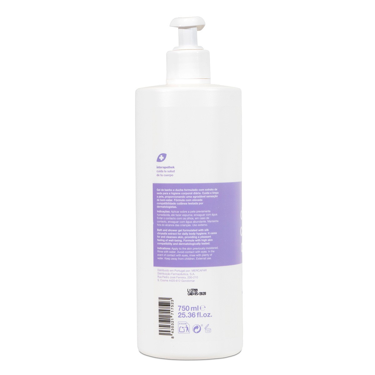 Interapothek gel crisálida de seda con dosificador 750ml Interapothek gel crisálida de seda con dosificador 750ml