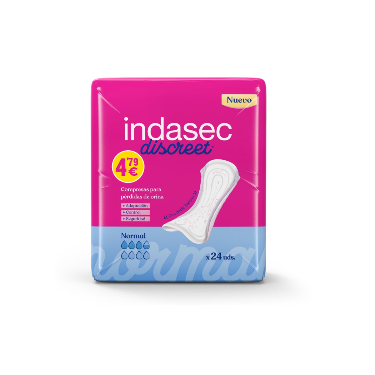 Indasec Indasbox Discreet compresas para pérdidas leves 24u Indasec Indasbox Discreet compresas para pérdidas leves 24u