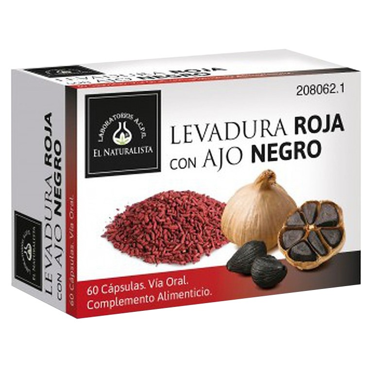 El Naturalista levadura roja con ajo negro 30 cápsulas.