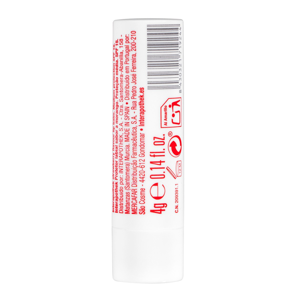 Interapothek protector labial sabor fresa spf15 Interapothek protector labial sabor fresa spf15