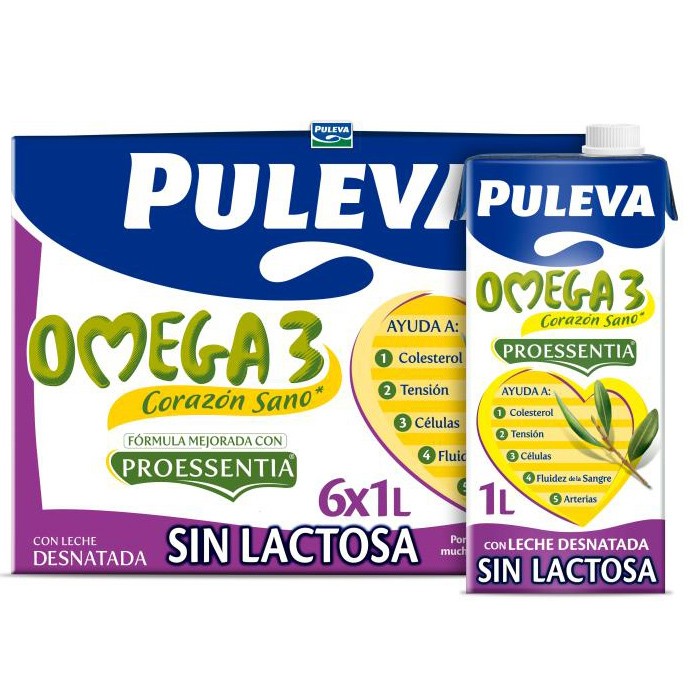 Puleva Omega 3 sin lactosa Slim 6x1 litro Puleva Omega 3 sin lactosa Slim 6x1 litro